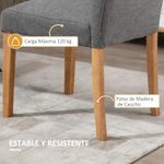 Pack de 2 sillas de comedor Sicilia Homcom acolchadas gris 96x50x62 cm
