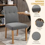 Pack de 2 sillas de comedor Sicilia Homcom acolchadas gris 96x50x62 cm