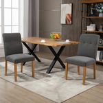 Pack de 2 sillas de comedor Sicilia Homcom acolchadas gris 96x50x62 cm