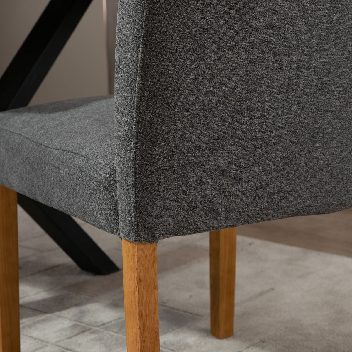 Pack de 2 sillas de comedor Sicilia Homcom acolchadas gris 96x50x62 cm