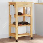 Carrito de cocina Monza 1 cajón + 3 estantes natural 90x48x40 cm
