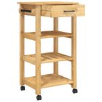 Carrito de cocina Monza 1 cajón + 3 estantes natural 90x48x40 cm