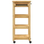 Carrito de cocina Monza 1 cajón + 3 estantes natural 90x48x40 cm