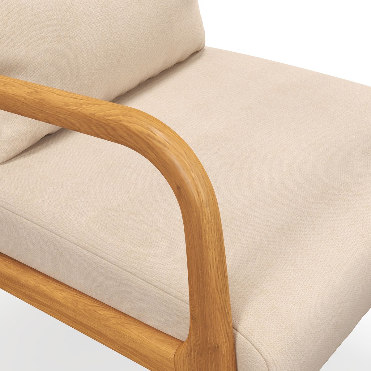 Sillón Batuta Homcom acolchado con reposabrazos beige 76x61x78 cm