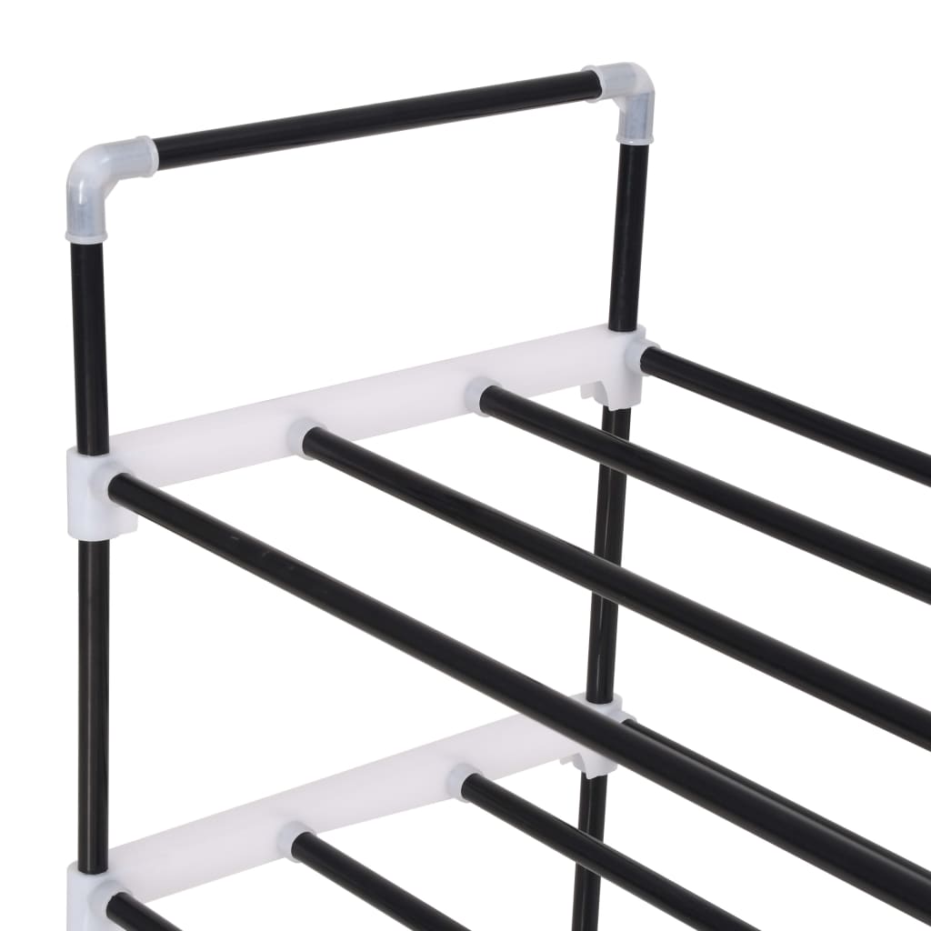 Zapatero 4 estantes estructura tubular negro 74x91x29 cm