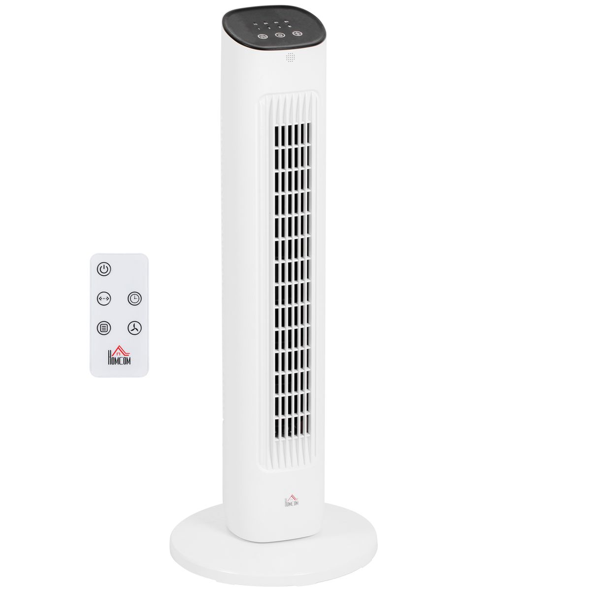 Ventilador de torre Homcom 50W con mando a distancia 3 velocidades blanco 78 cm