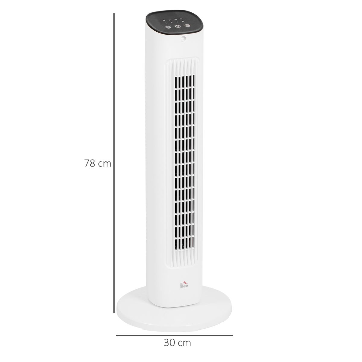 Ventilador de torre Homcom 50W con mando a distancia 3 velocidades blanco 78 cm