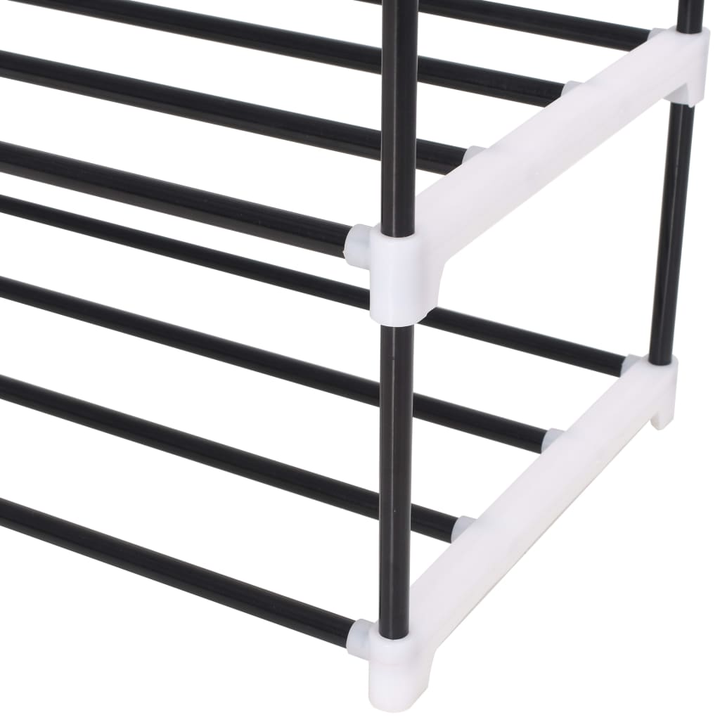 Zapatero 7 estantes estructura tubular negro 133x91x29 cm
