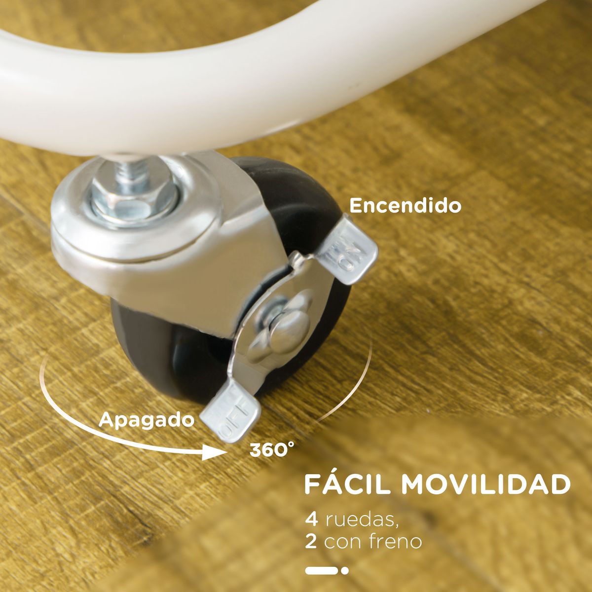 Carrito auxiliar Beany Homcom 3 niveles + ganchos y cajas colgantes blanco 86,5x42x38 cm