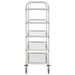 Carrito auxiliar Wine 5 niveles con ruedas acero inoxidable 147x107x55 cm frontal