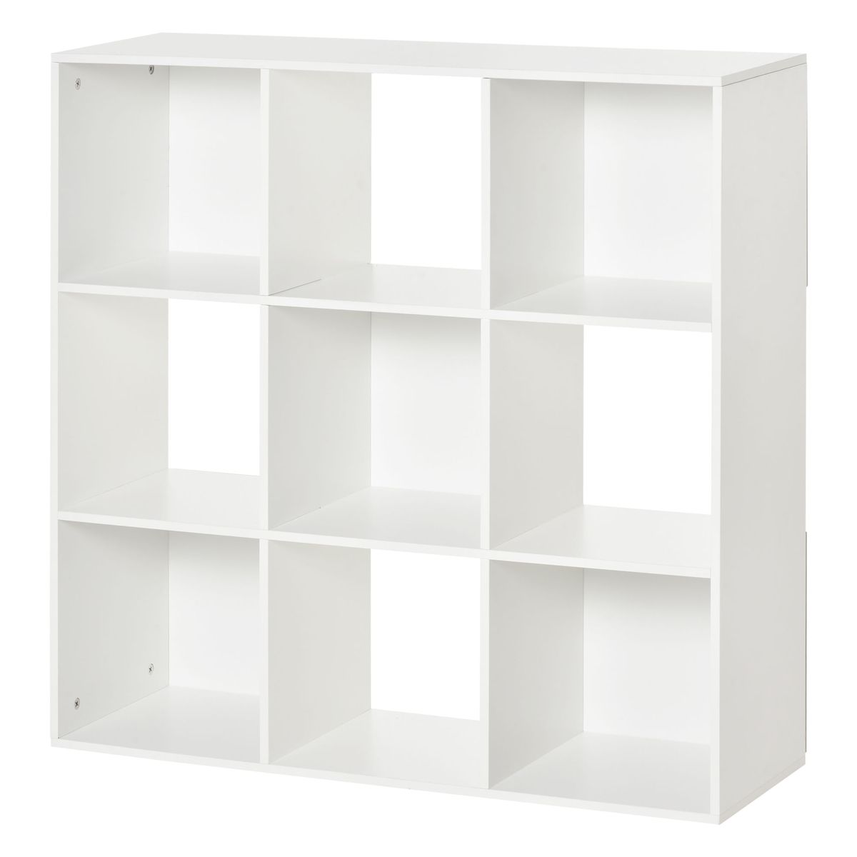 Estantería Libbe Homcom 9 compartimentos blancos 91,5x91,5x29,5 cm fondo blanco