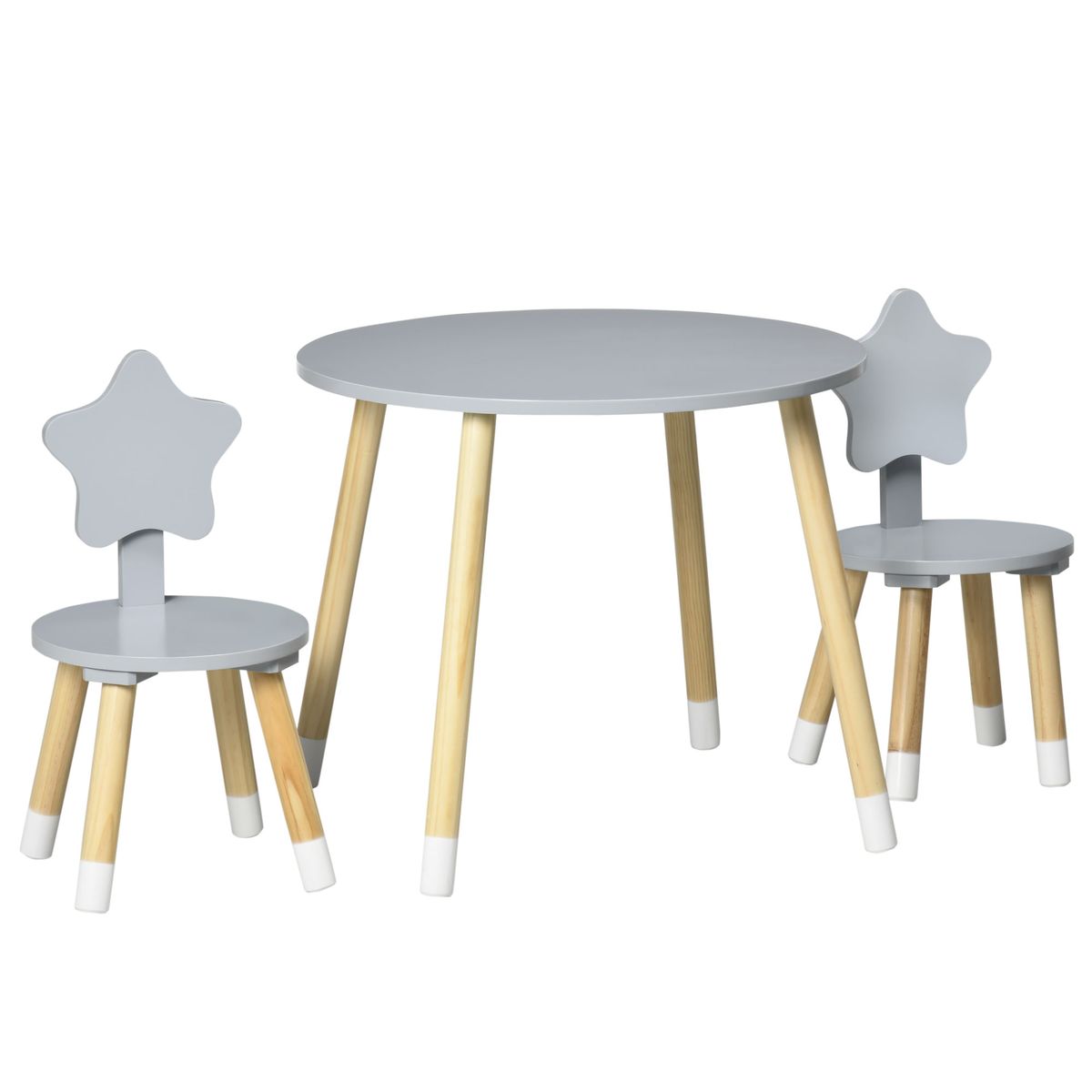Conjunto de mesa y 2 sillas infantiles Star Homcom gris