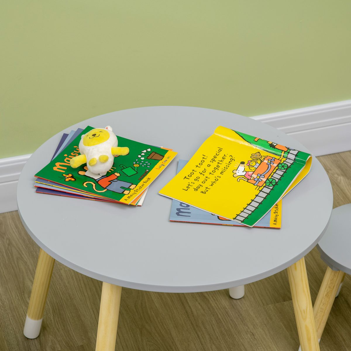 Conjunto de mesa y 2 sillas infantiles Star Homcom gris