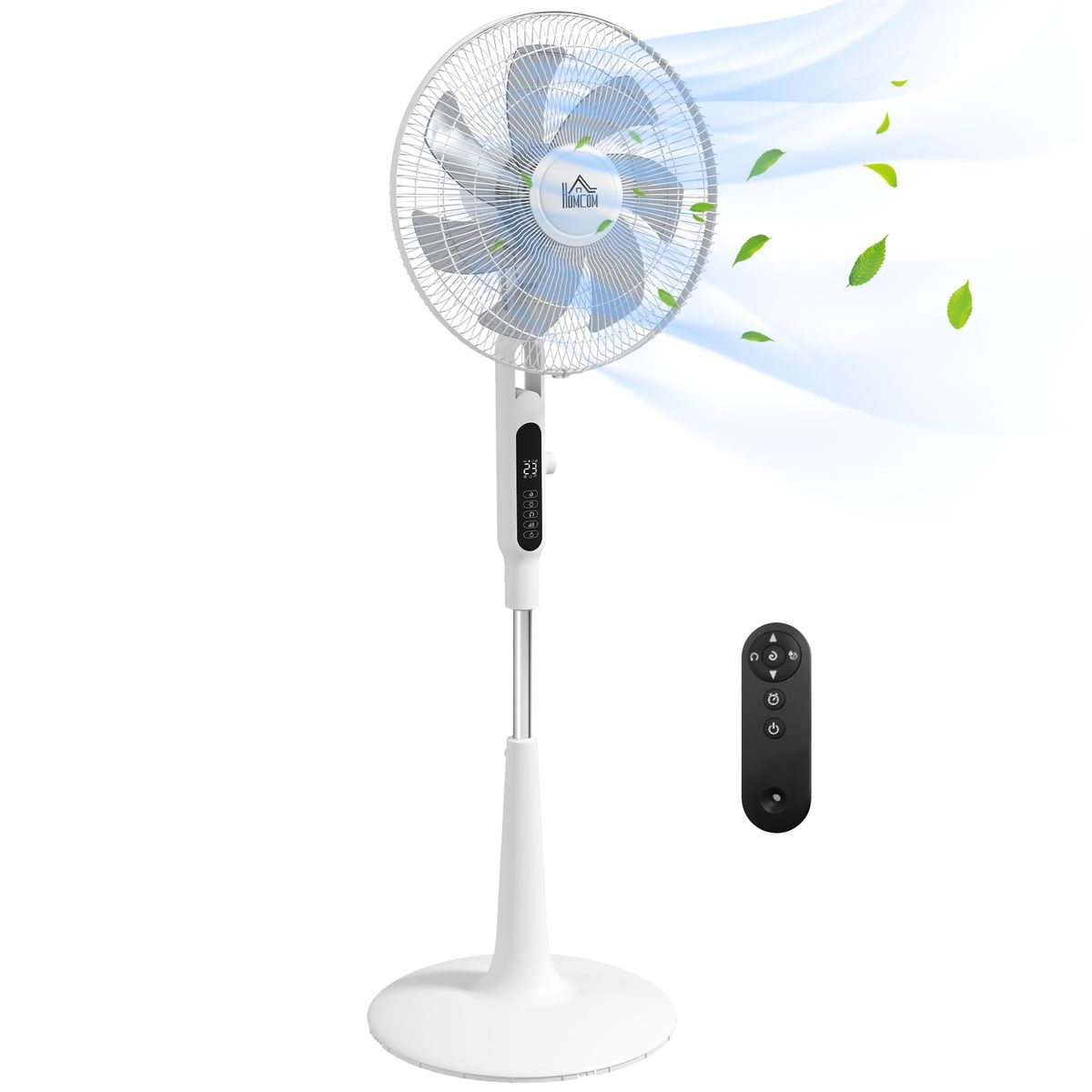 Ventilador de pie Horizon Homcom 40W función antimosquitos blanco Ø44,5x135 cm