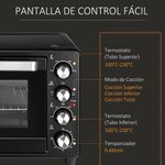 Horno de sobremesa Power Flame Homcom 32L 1600W negro 33,5x52,2x38,1 cm