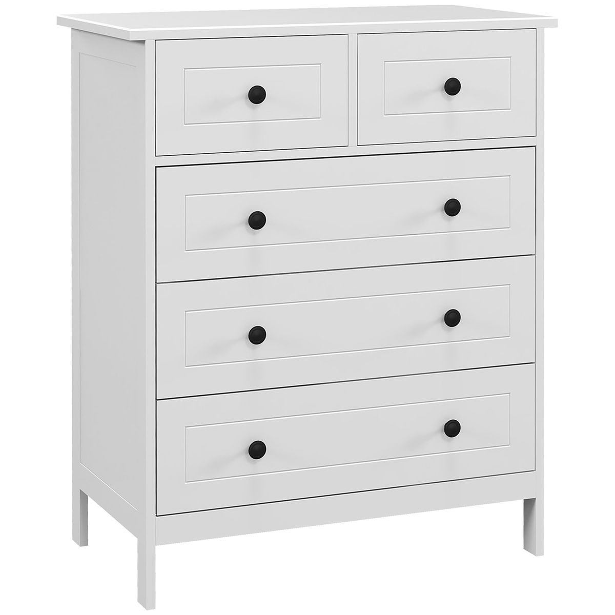 Cómoda Kalue Homcom 5 cajones blanco 91x74x40 cm