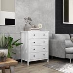 Cómoda Kalue Homcom 5 cajones blanco 91x74x40 cm