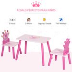 Conjunto de mesa y 2 sillas infantiles Kingdom Homcom rosa