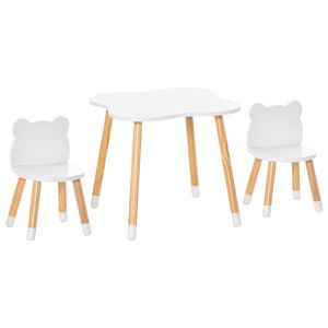 Conjunto de mesa y 2 sillas infantiles White Bear Homcom blanco/natural