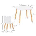 Conjunto de mesa y 2 sillas infantiles White Bear Homcom blanco/natural