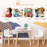 Conjunto de mesa y 2 sillas infantiles White Bear Homcom blanco/natural