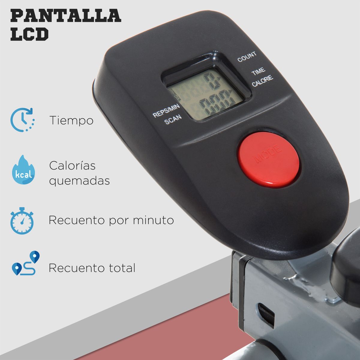 Bicicleta elíptica Go Fit Homcom pantalla LCD gris 152x60x96 cm