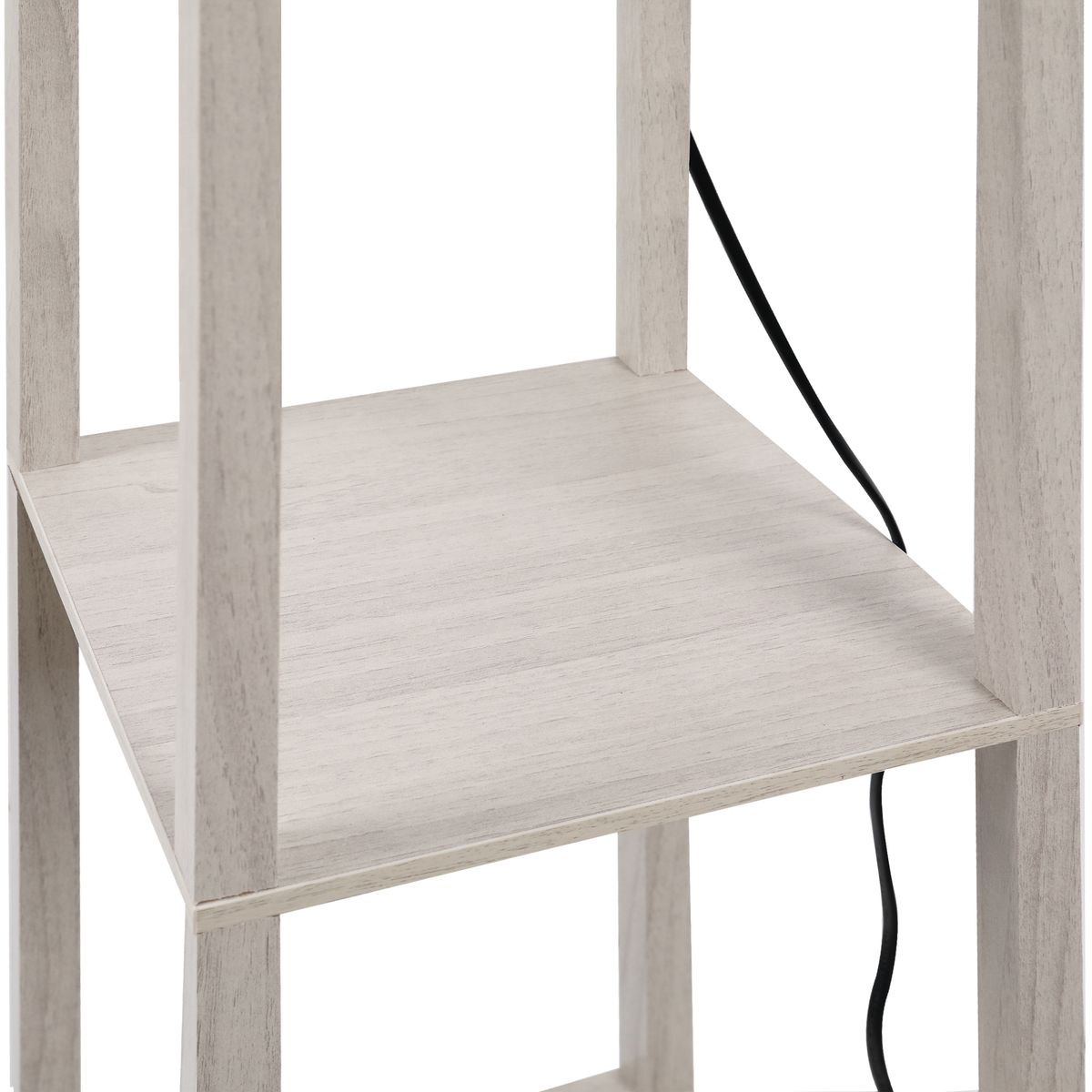 Lámpara de pie Tahi Homcom 40W 3 estantes roble/blanco 160x26 cm detalle