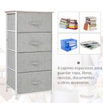 Cajonera Hatay Homcom 4 cajones tela gris 92x45x30 cm