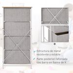 Cajonera Hatay Homcom 4 cajones tela gris 92x45x30 cm