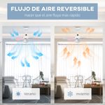 Ventilador de techo Lollipop Homcom 34W 6 aspas función verano/invierno azul/rosa Ø82,5 cm