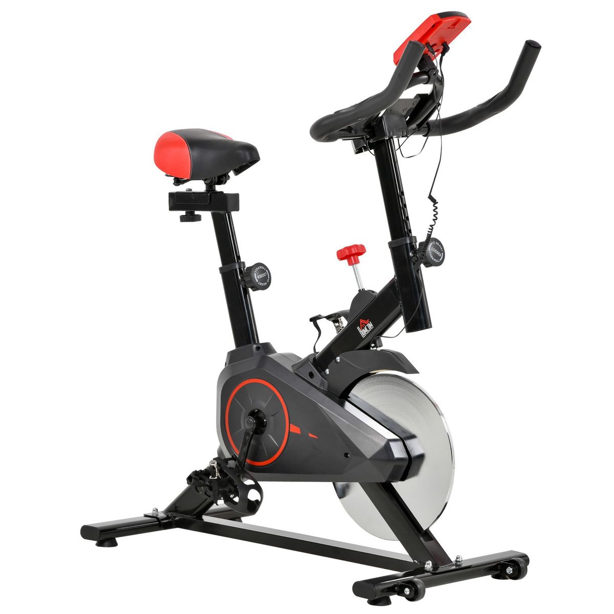 Bicicleta estática Go Fit Homcom pantalla LCD negro/rojo 104-114x46x85 cm