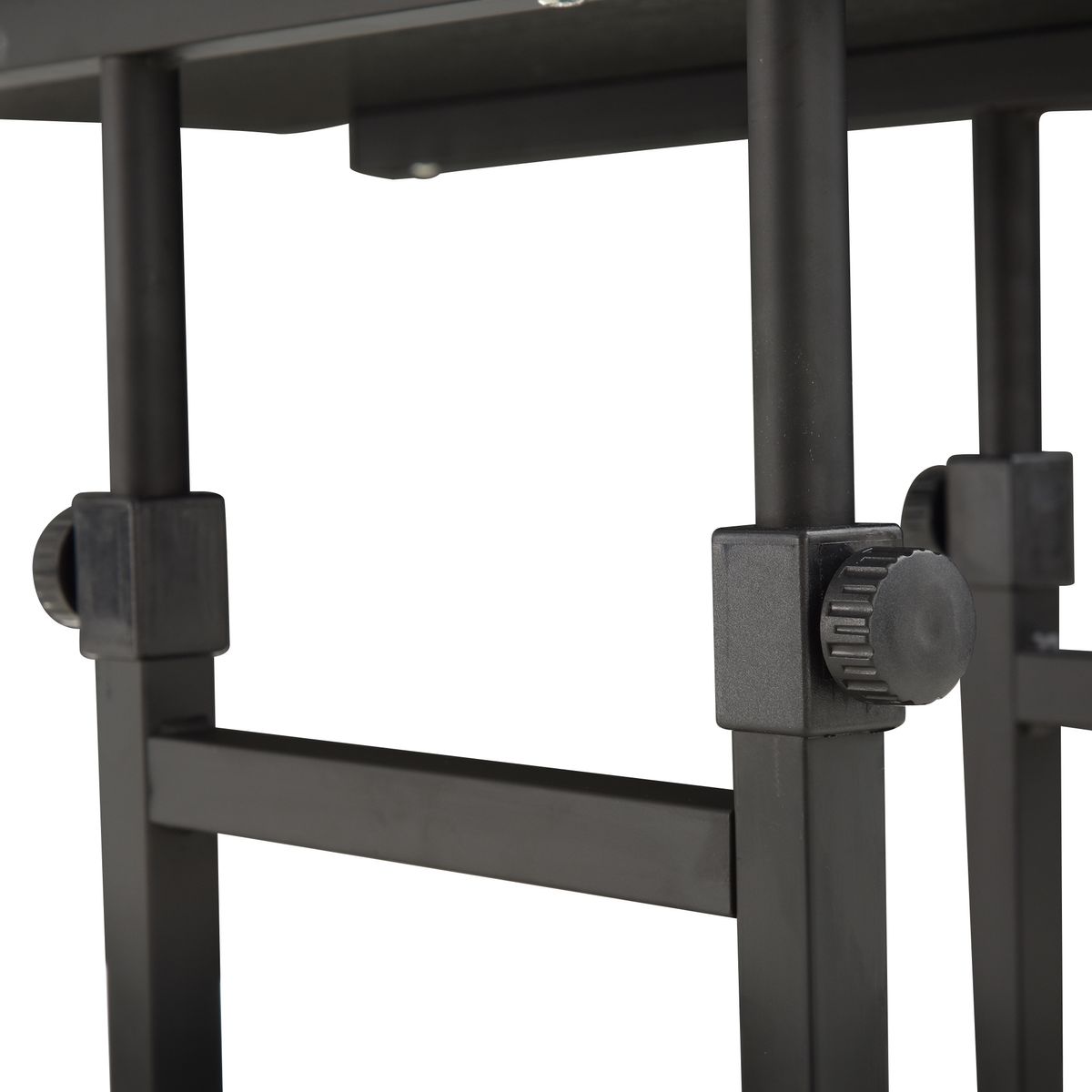 Mesa auxiliar Marte Homcom 3 niveles altura ajustable negro 72-82x80x40 cm