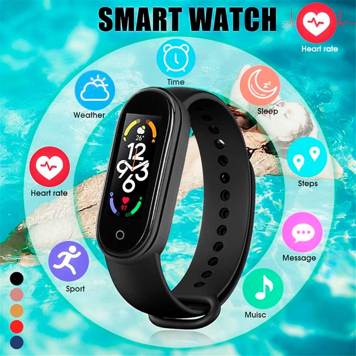 Smartband M7 0,96’’ especial deporte Bluetooth 4.0 negro 2