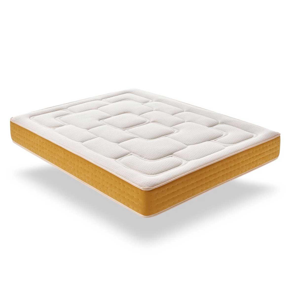 Colchón de muelles ensacados Élite Gold Bio Nature con visco Blue Gel blanco/oro 30 cm