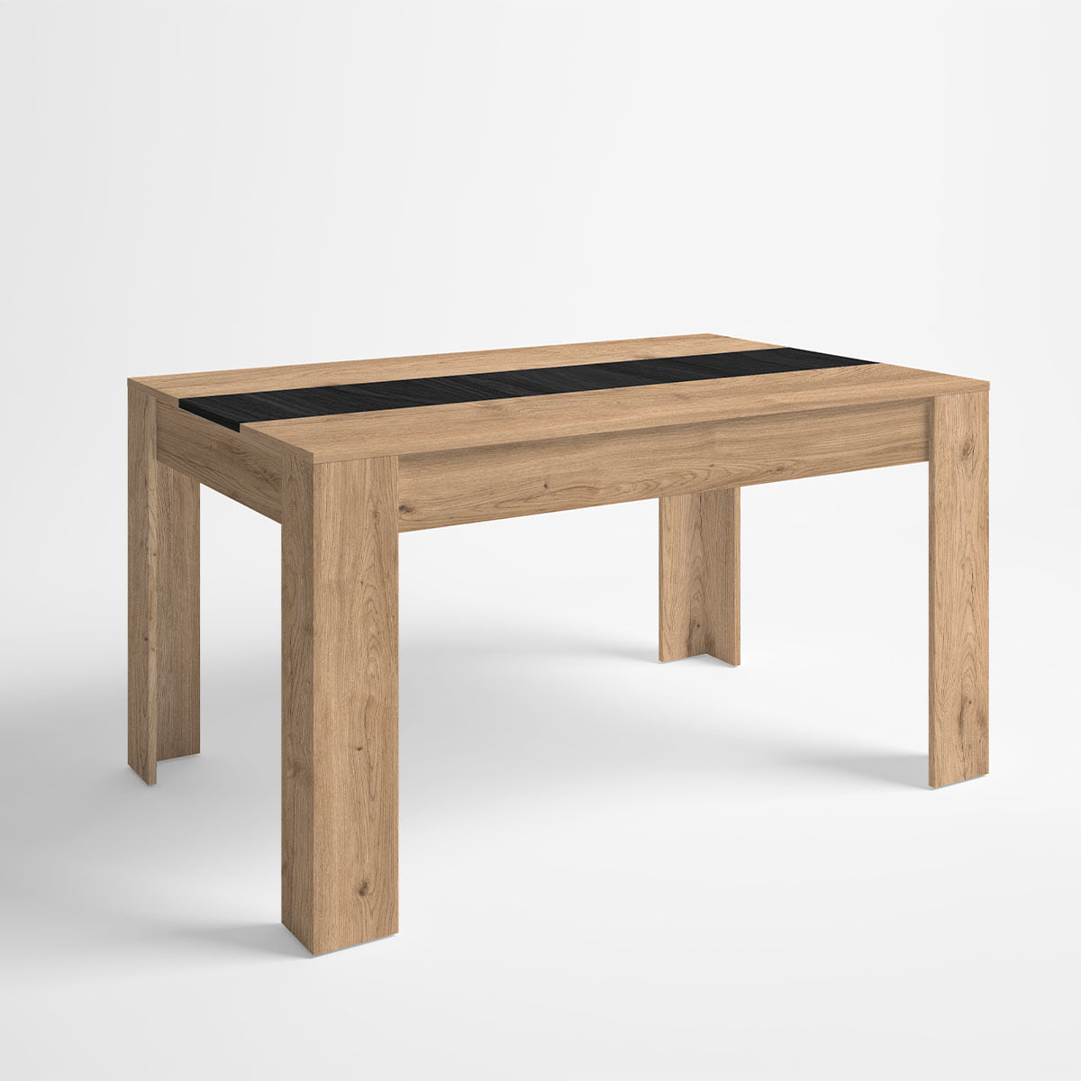 Mesa de comedor Bass rectangular naturale/bocamina 76,1x160,4x90,4 cm
