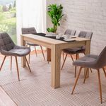 Mesa de comedor Bass rectangular naturale/bocamina 76,1x160,4x90,4 cm