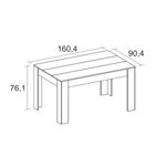 Mesa de comedor Bass rectangular naturale/bocamina 76,1x160,4x90,4 cm