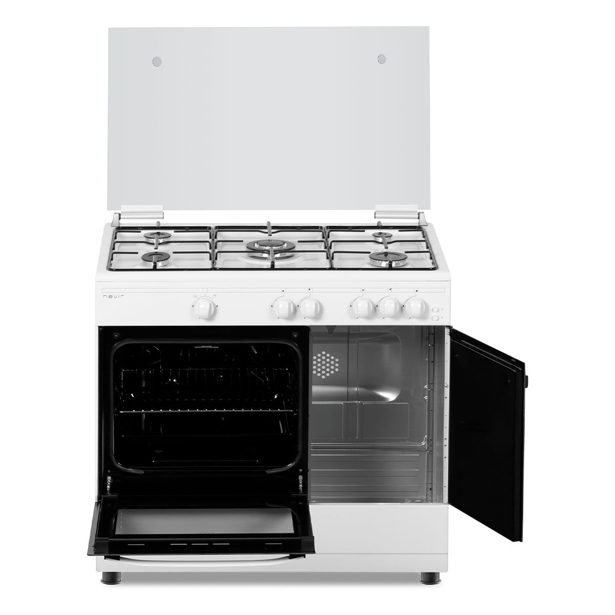 Cocina de gas con horno Nevir NVR-CB5PH 13250W 60L con tapa blanco 85 cm