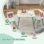 Conjunto de mesa y 2 sillas infantiles River Zonekiz +3A verde