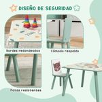 Conjunto de mesa y 2 sillas infantiles River Zonekiz +3A verde  caracteristicas