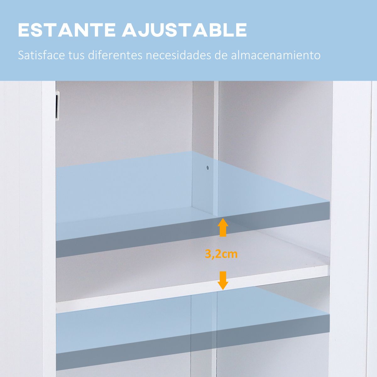 Armario de baño Ocean Kleankin 1 cajon + 1 puerta blanco 77x43x34 cm
