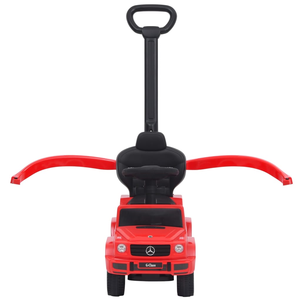 Coche infantil Mercedes Benz G63 con asa de empuje +1A rojo abierto