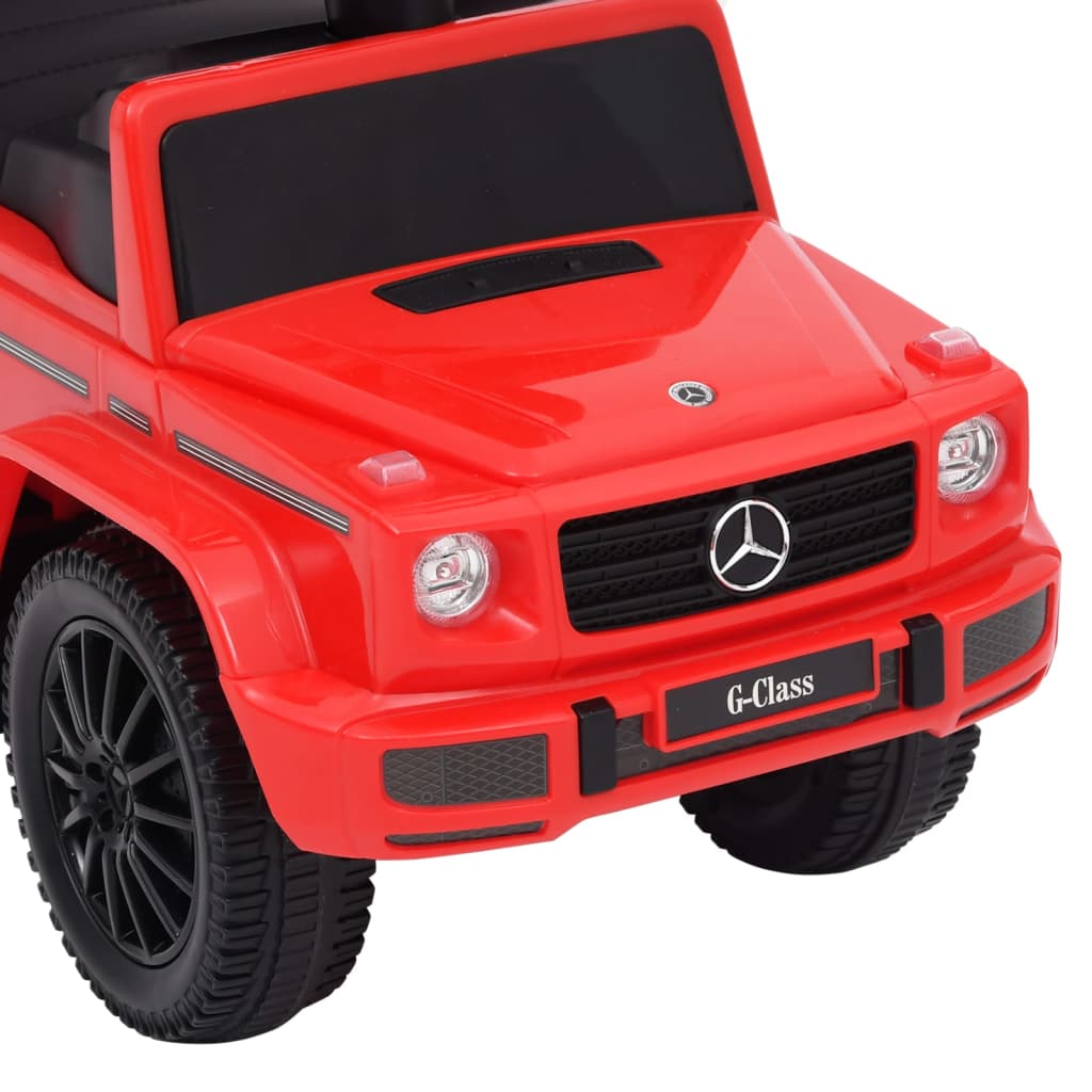 Coche infantil Mercedes Benz G63 con asa de empuje +1A rojo faros