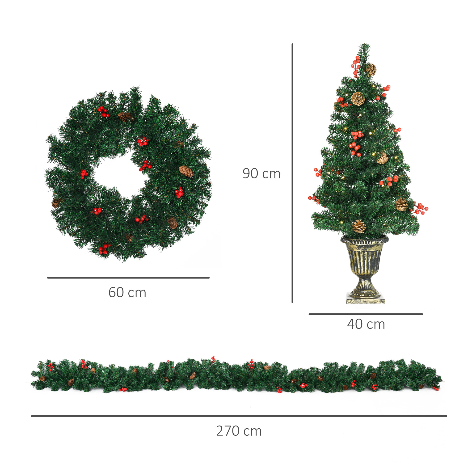 Set de decoración navideña Homcom | Embargosalobestia - Embargosalobestia