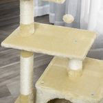 Rascador para gatos PawHut con cama beige 81,5x50x30 cm