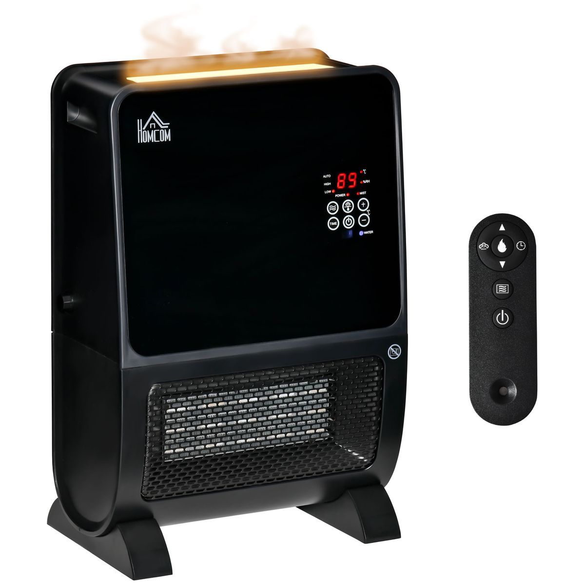 Calefactor portátil 2 en 1 Warm Winter Homcom 2000W mando a distancia negro