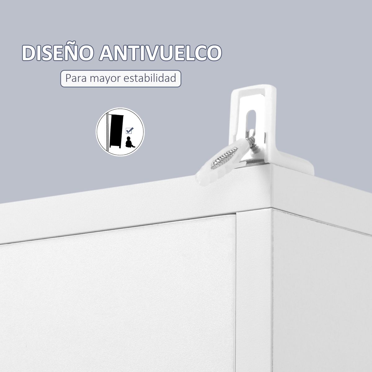 Armario alto de baño Onnie Kleankin 2 estantes + 2 puertas blanco 180x30x28 cm