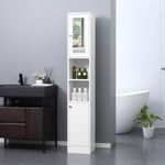 Armario alto de baño Onnie Kleankin 2 estantes + 2 puertas blanco 180x30x28 cm