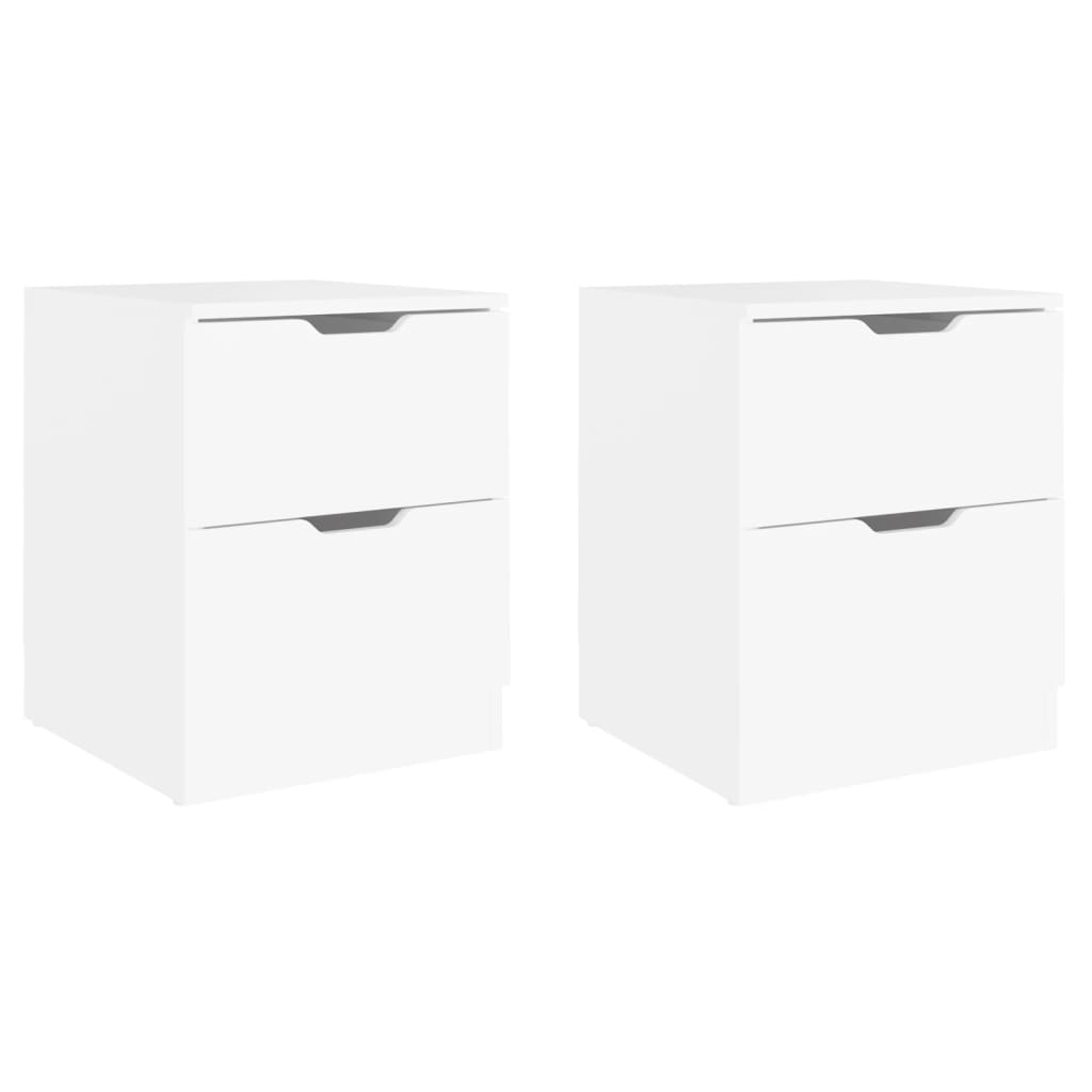 Pack de 2 mesitas de noche Boulevar 2 cajones blanco 50x40x40 cm