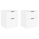 Pack de 2 mesitas de noche Boulevar 2 cajones blanco 50x40x40 cm
